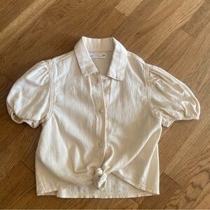 Zara Girl’s Tie Front Button Up Top Size 7